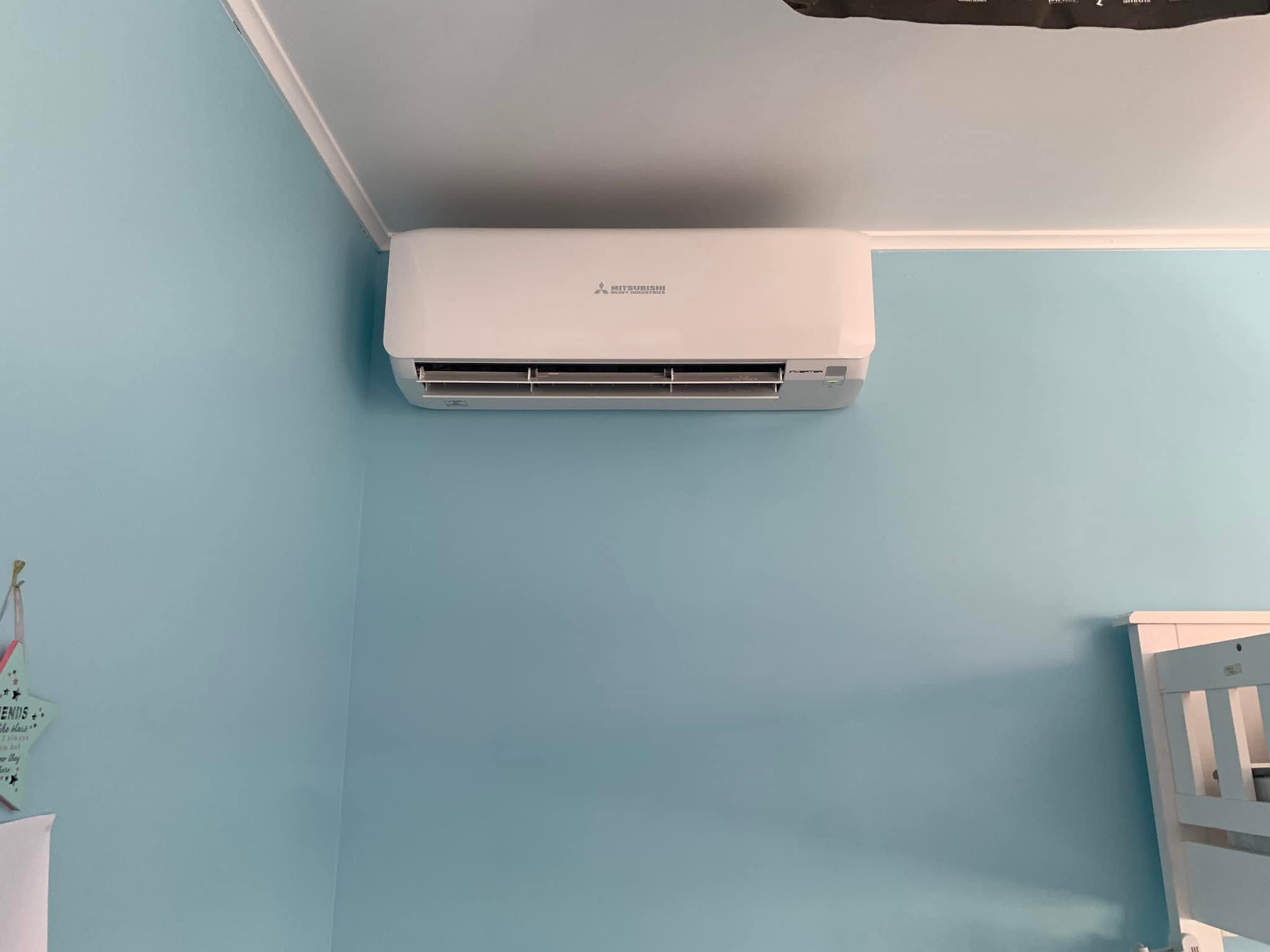 Outdoor heat pump unit installed neatly by CO Electrical