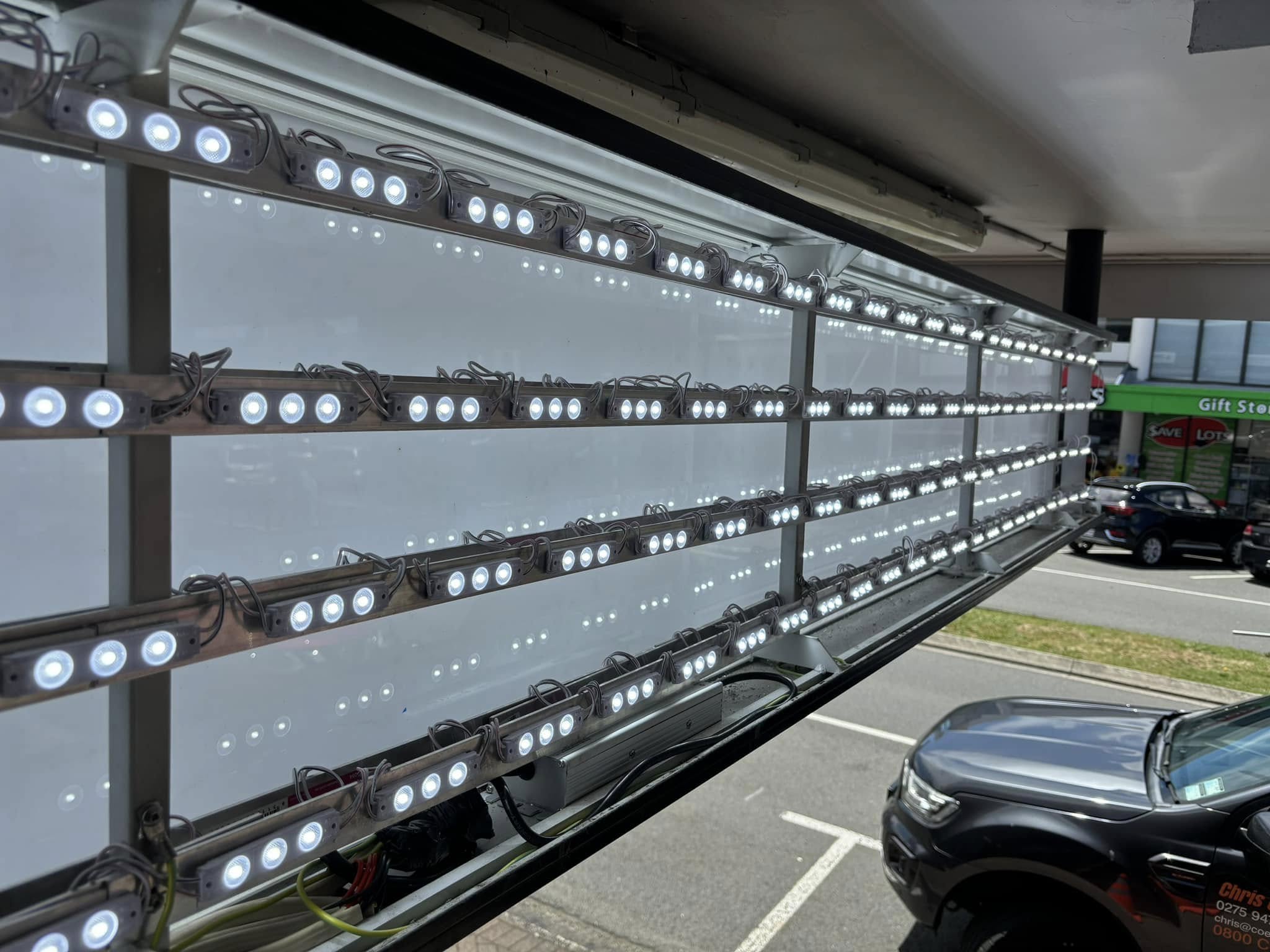 Commercial LED sign lighting upgrade by CO Electrical