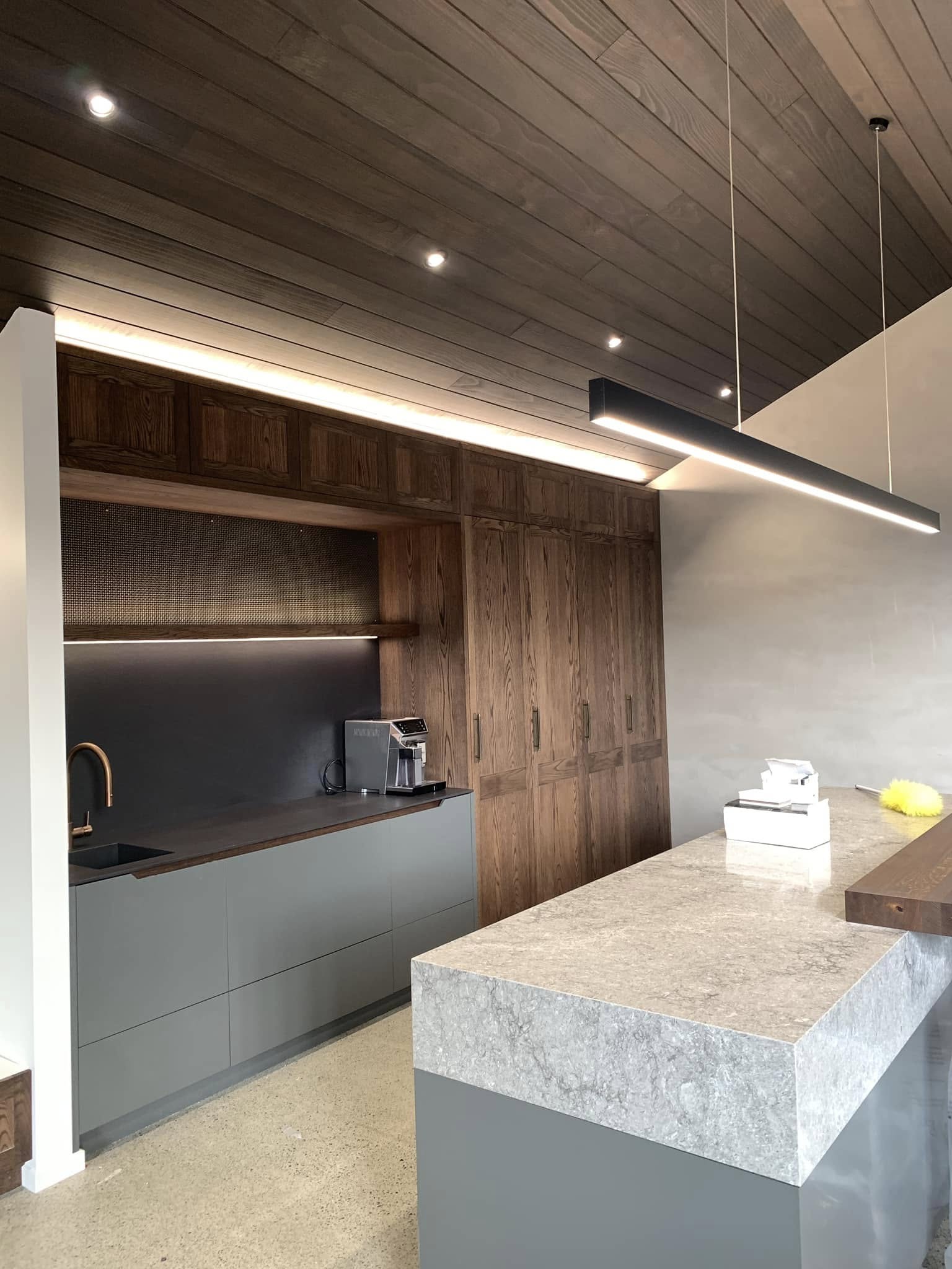 Modern kitchen lighting and electrical installation Waikato