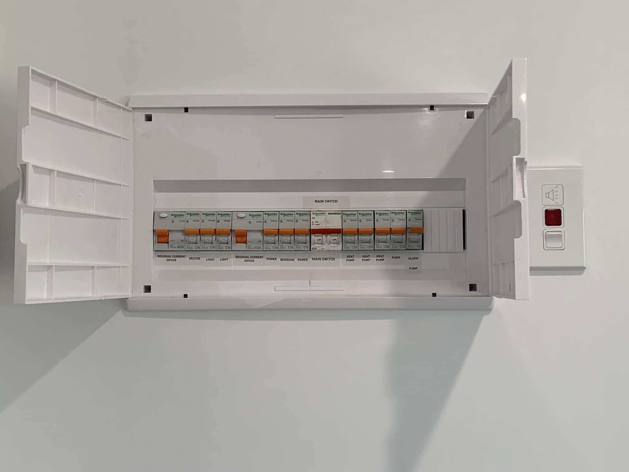 Switchboard with one RCCB feeding multiple MCBs
